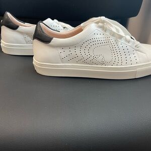 Kate Spade White and Black Perforated Sneakers